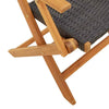 Folding Garden Chairs 6 pcs Black Poly Rattan and Solid Wood J8S7