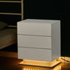 White High Gloss Drawers Front Bedside Table SideTable Night Stand LED Light