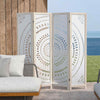 COSTWAY Boho 4-Panel Room Divider 166cm Privacy Screen with Carved Pattern