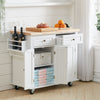 Portable Kitchen Storage Trolley Cart Cupboard Rolling Wheels Shelves 2 Drawers