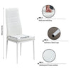 Solid Dining Table and Chairs Set w/ 6 PU Faux Leather Seat Kitchen Furniture