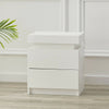 Bedside Table Cabinet 2 Drawers LED High Gloss Front Nightstand Storage Unit