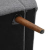 Grey Linen Fabric Ottoman Storage Bench Bed End Stool Pouffe Seat with Oak Legs