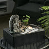 Tabletop Fountain Indoor Rockery Desktop Mountain Waterfall Ornament w/LED Decor