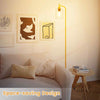 Bedroom Tall Pole Light Modern Standing Lamp w/Foot Switch-Gold