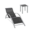 3pc Garden Furniture Table Set Sun Lounger Seats Zero Gravity Reclining