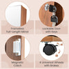3-in-1 Jewelry Cabinet 360° Swivel Mirror Jewelry Armoire W/ 3-Color LED Lights