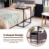 Sofa Side Table C-Shaped Industrial Coffee Snack Table Laptop Stand-Coffee