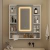 LED Bathroom Mirror Cabinet 3 Color Dimmable Light with Storage Shelves 72x80cm
