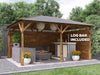 Bar Gazebo 4m x 3m Pressure Treated Wood Garden Shelter Roof Shingles Utopia