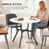 Dining Table Round 90cm Gloss White Top Black Metal Legs Modern Kitchen Room