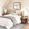 Bedside Table with Charging Station End Table with 2 Drawers Nightstand