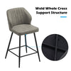 Set of 2 Bar Stools Faux Leather Back Upholstered Metal Legs Barstool Pub Chair