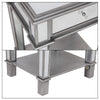 Accent Silver Mirrored End Table Bedroom Living Coffee Side Table Desk w/ Drawer