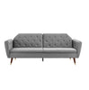 3 Seater Sofa Bed Grey Velvet Button Back - Victoria