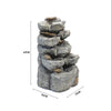 Outdoor Fountain Cascading Water Feature Garden 220V Powered LED Lights & Pump
