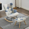 Boucle Rocking Chair with Footstool Lazy Cozy Leisure Seating for Living Room