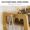 Heavy Duty Wooden Clothes Rail Rack Garment Hanging Stand With Coat & Hat Hooks
