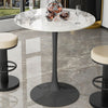 FATIVO 100cm Tall Marble Tulip Dining Table Round Bar Coffee Table Casual Studio