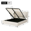 Merax Upholstered Bed Functional Bed from Storage Double Size Beige Velvet
