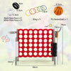 Giant 4 in a Row Game Jumbo Connect 4 Games w/42 Rings Basketball Hoop-Grey