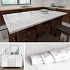 5M Gloss White Marble Vinyl Wrap Sticky Back Kitchen Self Adhesive Sticker Cover