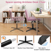 Pink Criss Cross Legged Chair Home Office Chair w/ Wide Padded Seat