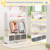 Kids Wardrobe Clothes Hanging Drawer Storage Cabinet Open Wardrobe Furniture New