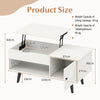 Living Room Table Pull up Coffee Table with Hidden Compartment-White