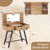 2-in-1 Vanity Desk Large/Small Tabletop-Natural