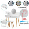 Modern Dressing Table with LED Lights Mirror White Vanity Make up Desk
