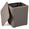 Outdoor Resin Storage Side Table 43L Patio Storage Box Small Outdoor Table