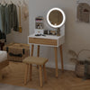 Vanity Modern Dressing Table Set with LED Mirror Storage Shelf Stool Drawer