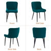 2/4/6 Pcs Dining Chairs Set Velvet Padded Seat Metal Legs Kitchen Armchair Home