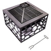 RedFire Fire Pit with BBQ Grill Black Outdoor Garden Patio Fireplace Bowl