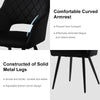 Pair of Dining Chair Velvet Diamond Chairs with Metal Legs Black/Blue/Grey/Green