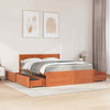 Bed with Drawers and Wax Brown 160x200 Solid Wood Pine G1Y2