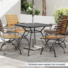 80cm Square Outdoor Table Patio Dining Table w/4cm Umbrella Hole-Black