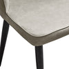 2 Pcs Dining Chair Faux Leather Soft Seat Dining Room Light Grey Modern New