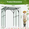 PE-Coated Metal Yard Lawn Arbor Pergola Large Garden Arch Trellis-Black