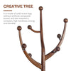 Wooden Coat Rack Freestanding Hallway Tree Rack With Sphere Base and 8 Hooks