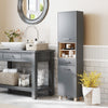 Tall Bathroom Storage Cabinet with Open Shelves and Drawer