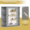 3 Tier Mirrored Bathroom Cabinet Wall Mount Storage Cupboard W/ Display Shelves