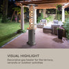 Gas Patio Heater Outdoor Heating 50 mBar 11.2 kW 360 ° View Portable Silver