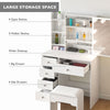Dressing Table Wood Makeup Desk White with Mirror 5 Drawers Stool Shelf Bedroom