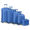 Stylish 5 Piece Deep Blue Diamond Pattern ABS Luggage Set with Non TSA Locks