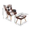 Wing Button Back Upholstered Armchair w/Footstool Relax Lazy Sofa Lounge Chair