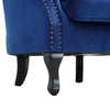 Velvet Armchair Scalloped Back Lounge Sofa Seat Occasional Studded Accent Chair