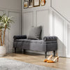 Velvet Padded Ottoman Bed End Bench Storage Armrest Stool Hallway Window Seat UK