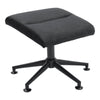 Padded PU Leather Manual Reclining Swivel Armchair Sofa Chair w/ Footstool Black